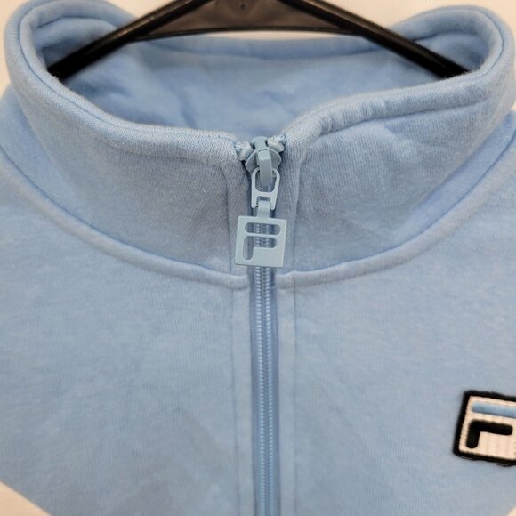 Fila Embroidered 1/4 Zip Mock Neck Sweater Colorblock Longsleeve Small Women NWT - Picture 4 of 13
